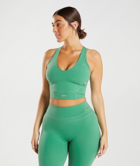 Tank Top Gymshark Whitney Crop Mujer Verdes | MX 367XNI